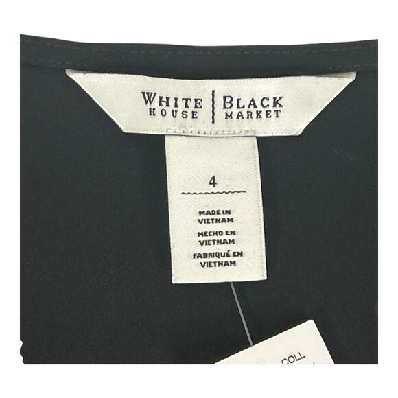 WHITE HOUSE BLACK MARKET Sleeveless Flounce Ruffled Blouse Top WHBM Size 4 NWT - Picture 8 of 14